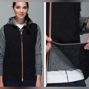 lululemon athletica Departure Black Top Jacket Vest Cottony-Soft sz 4 NWT